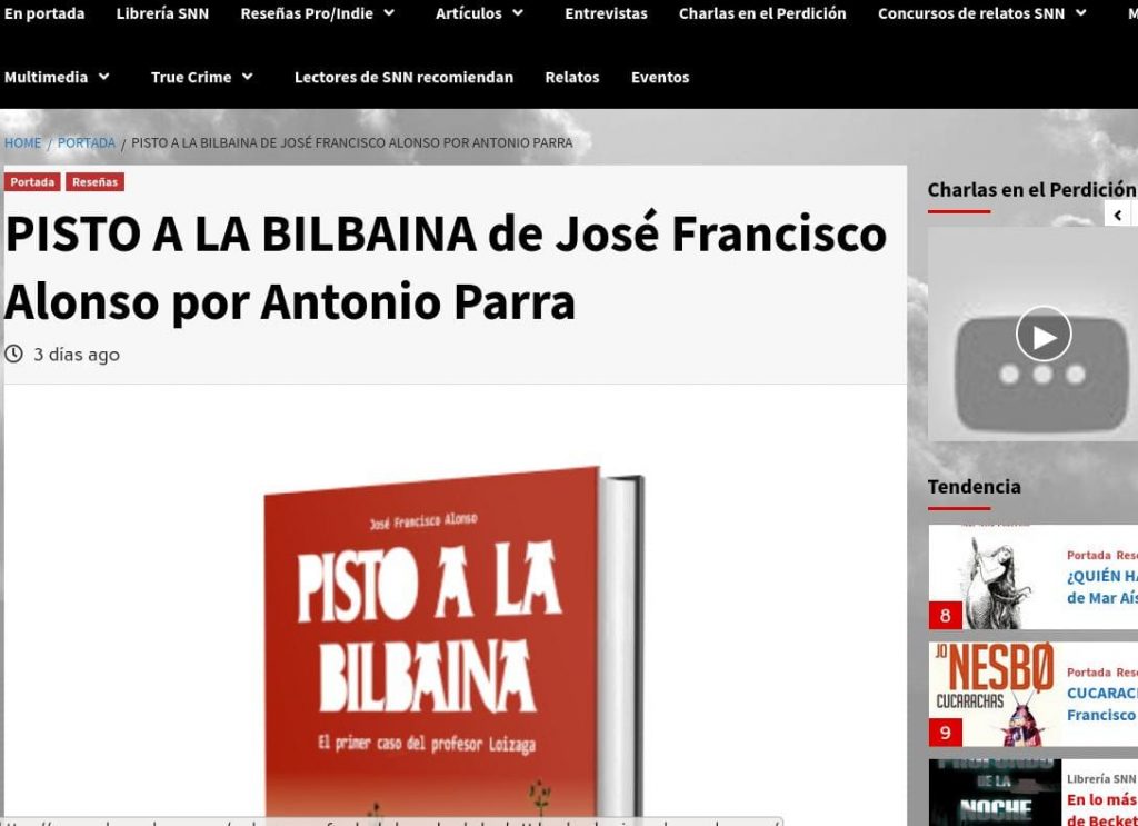 Pisto a la bilbaína(el primer caso del profesor Loizaga) – José Francisco Alonso